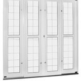 Porta De Correr De Aço 215x200cm Pantografica Grade Quadrada Ideal Crv Esquadrias Branco