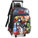 Mochila De Rodinhas Com Alça Luxcel Avengers Preto