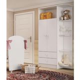 Guarda Roupa Infantil 2 Portas 2 Gavetas Com Cantoneira Corujinha Percasa