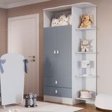 Guarda Roupa Infantil 2 Portas 2 Gavetas Com Cantoneira Corujinha Percasa