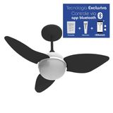 Ventilador Teto Aliseu Smart Preto Bluetooth+remoto+parede