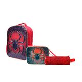 Kit Mochila Costas + Lancheira + Estojo Aranha Vm - 6 Peças