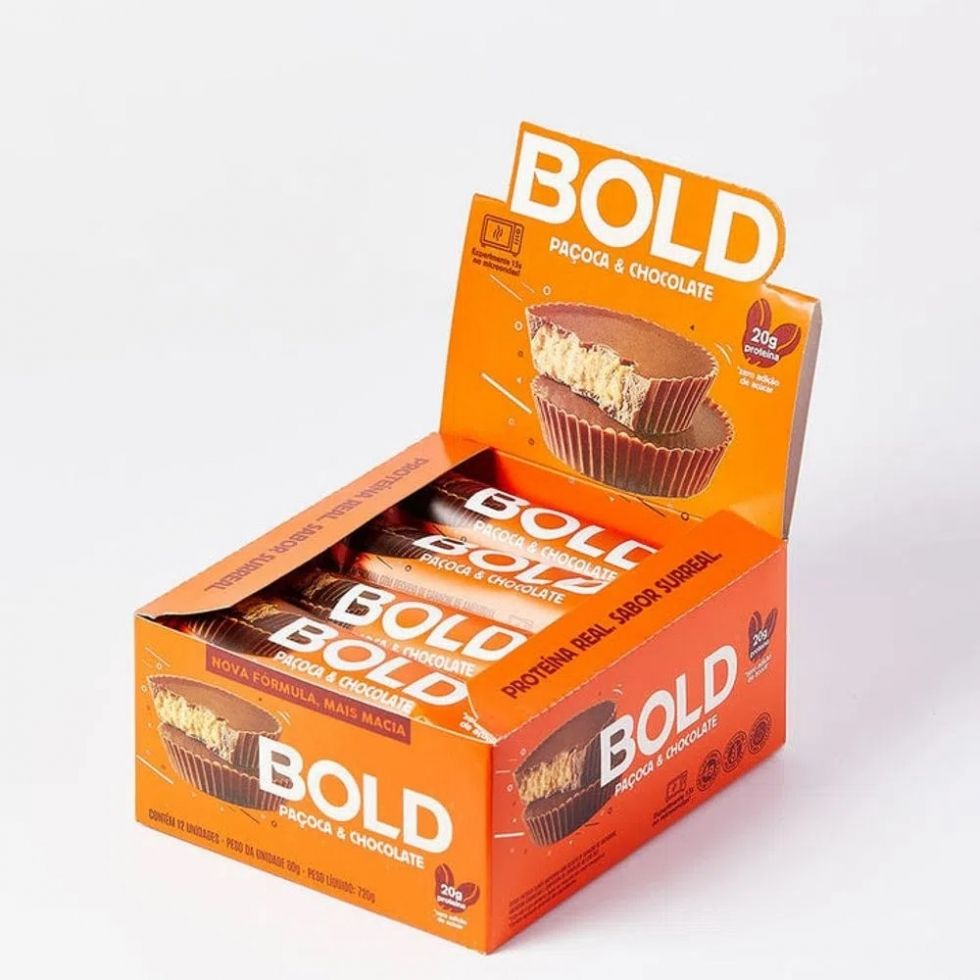 Bold Bar Display (12 Unid De 60g) - Bold Paçoca Com Chocolate