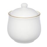 Acucareiro Ceramica Branco Borda Dourado 300ml