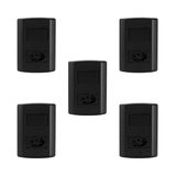 Conjunto De 5 Interruptores De 1 Tecla Simples E Tomada 2p+t 20a , Modular, Com Placa 4x2 E Suporte Preto