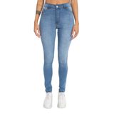 Calça Hot Pant Feminina Skinny Jeans Azul Médio Lady Rock