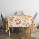 Toalha De Mesa Quadrada Estampa Floral Tecido Oxford 140cm