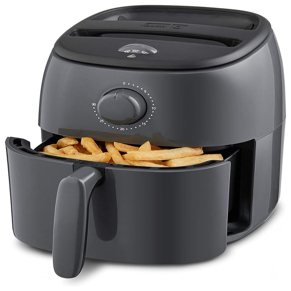 Fritadeira Eletrica Airfryer 2.6l Com Temperatura Ajustavel E Desligamento Automatico, 1000w, 110v, Dash Dcaf200gbgy02, Preto