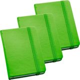 Kit 3x Caderneta 9x14cm 80 Folhas Sem Pauta Verde Claro