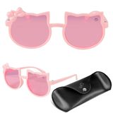 Óculos Sol Infantil Gatinho Rosa Vintage Acetato Proteção Uv