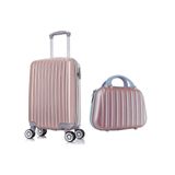 Mala De Viagem Bordo 10kg + Frasqueira Com Rodinhas 360 Abs
