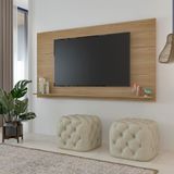 Painel Para Tv Com Suporte Universal Artely Slim Carvalho