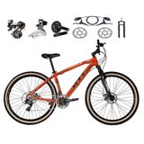 Bicicleta Aro 29 Gti Roma Shimano Altus 24v Freio Disco Hidráulico Garfo Trava - Laranja Tam.21