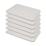 Conjunto 6 Bandejas Plásticas Self-service Refeição 48 X 32,5 X 2 Br-100 Branca - Della Plast
