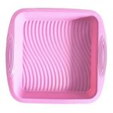 Forma De Silicone Quadrada Rosa 22 X 22 X 5 Cm