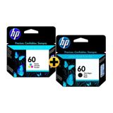 Kit Cartucho Hp 60 Cc640wb Preto E 60 Cc643wb Color
