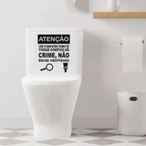 Adesivo Vinil Decorativo Tampa De Vaso Sanitário Não Deixe Vestígios Cor Preto