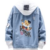 Jaqueta Jeans, Estilo Casual, Design Criativo, Urso, Skate