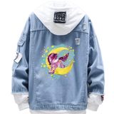 Jaqueta Jeans, Estilo Solto, Design Criativo, Lua, Unicórnio