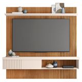 Painel Suspenso Jade 1.8 Freijó/off White Para Tv Até 65 - Caemmun