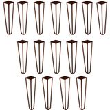 Kit 16 Pés De Metal 30 Cm Hairpin Legs Mesa De Canto Rack E Puffs Bronze