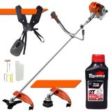 Roçadeira Aparador De Grama Á Gasolina Tekna Rl430acntk 2t 43cc 1,7hp Modelo Completo Com Lâmina De Corte 3 Pontas E Cabeçote Nylon + Óleo Toyama 2t