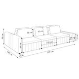 Sofá Ilha Com Encosto E Almofadas Móveis Olimpo 395cm Modulado Linho Bege G45 - Gran Belo