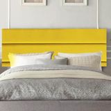 Painel Estofada Argentina 195cm King Size Para Cama Box Quarto Corino Amarelo - Gat Magazine