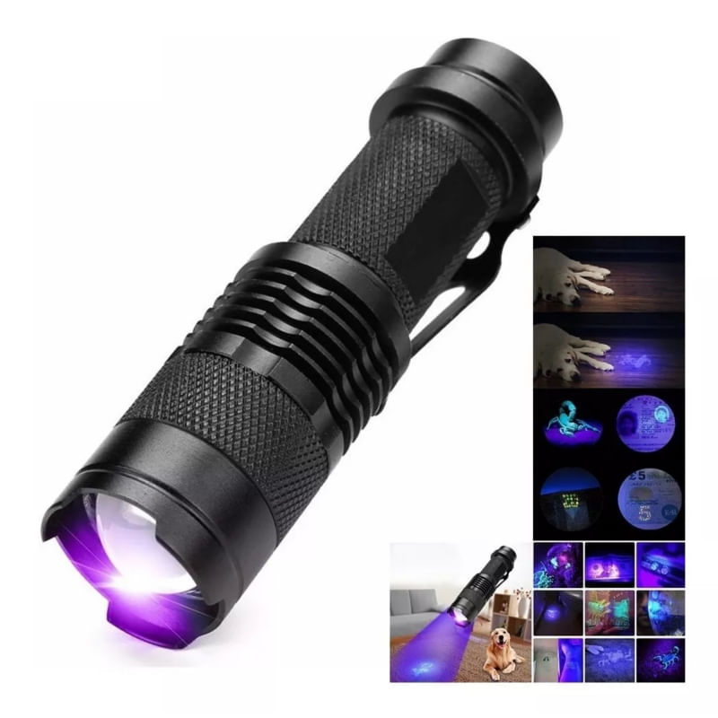 Lanterna Tática Q5 Uv Ultravioleta Led Black Light