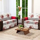 Protetor Sofa Estampado Isabela 2 E 3 Lugares - Floral Vermelho-preto