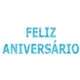 Eva Letra Feliz Aniversário Glitter Azul 13cmx10cm Ref 5414