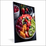 Quadro Salada De Frutas Canvas Com Vidro Tamanho-moldura 20x30 Baixa Cor Preta