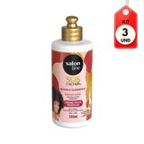 Kit C/03 Salon Line Sos Cachos Rícino E Queratina Creme P/ Pentear 300ml