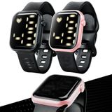 Relogio Digital Led Feminino Rosa + Relogio Masculino Preto Qualidade Casual Original