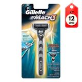 Kit C-12 Gillette Mach3 Aparelho De Barbear Regular C-1