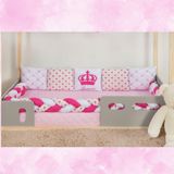 Kit Para Berço Bebê Montessoriano Princesa 7 Peças - Pink