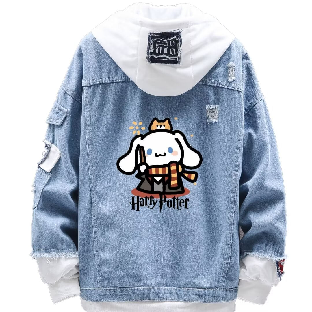 Jaqueta Sanmu Creative Design Cinnamoroll Harry Potter Denim