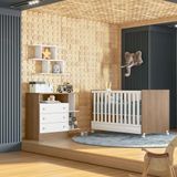 Kit Berço Mini Cama E Cômoda Infantil Adj Derústico/branco