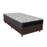 Cama Ortobom Solteiro Box Marrom E Colchão Iso100 Espuma D33