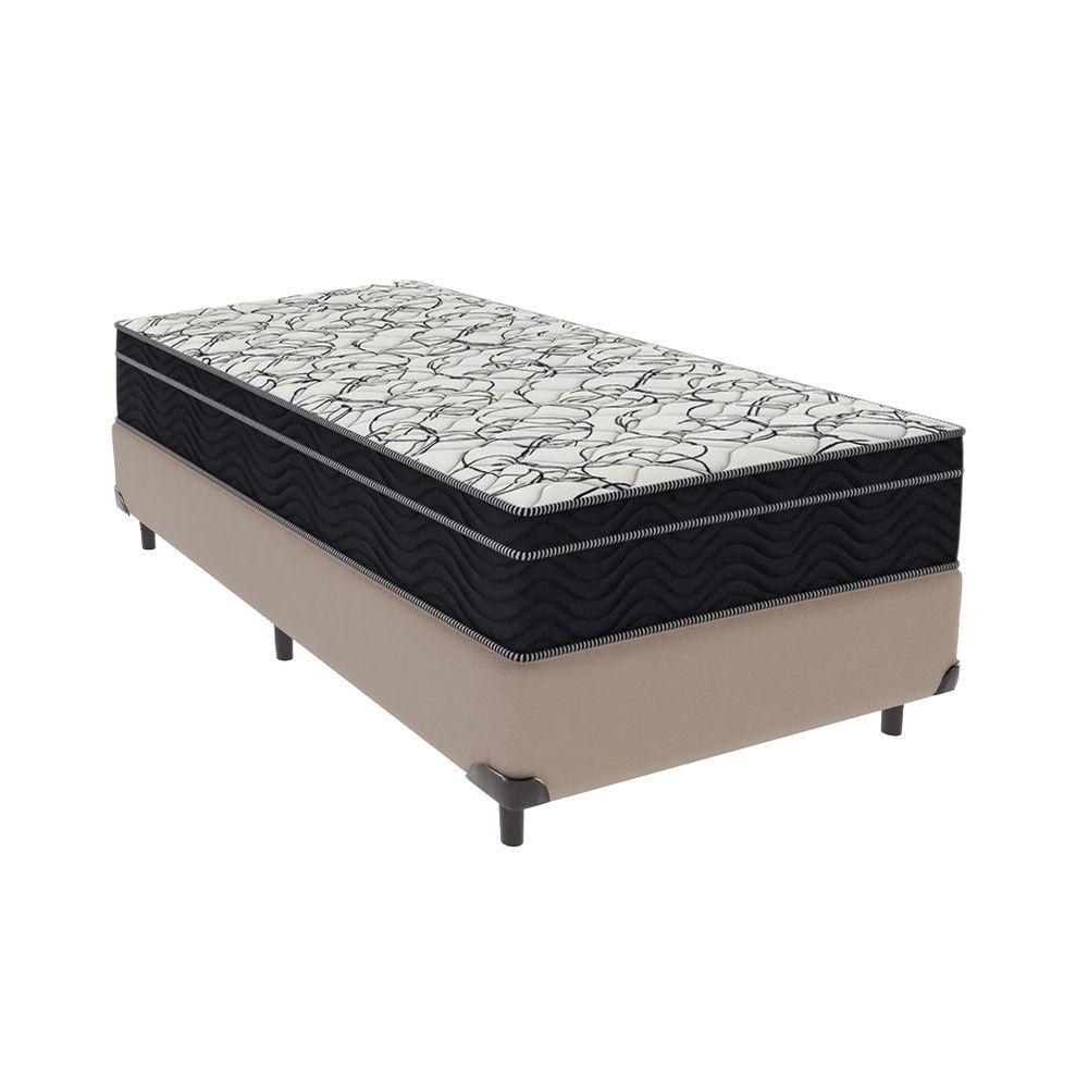 Solteiro Cama Bege Box Colchão Extra Firme Ortobom D45