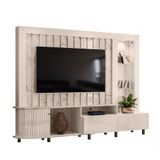 Estante Home Theater Com Led Le Mans 2,40 M Cor Calacata Off White - Madetec