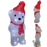 Enfeite Iluminado Natal Urso Polar Natalino Led Decoraçao Mesa Escritorio Recepçao Loja Casa Quarto