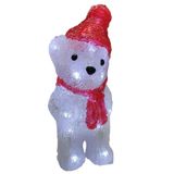 Urso Natal Polar Enfeite Iluminado Natalino Led Decoraçao Mesa Casa Escritorio Recepçao