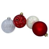 30 Bolas Natalinas Para Decoração Árvore De Natal Cor:vermelho