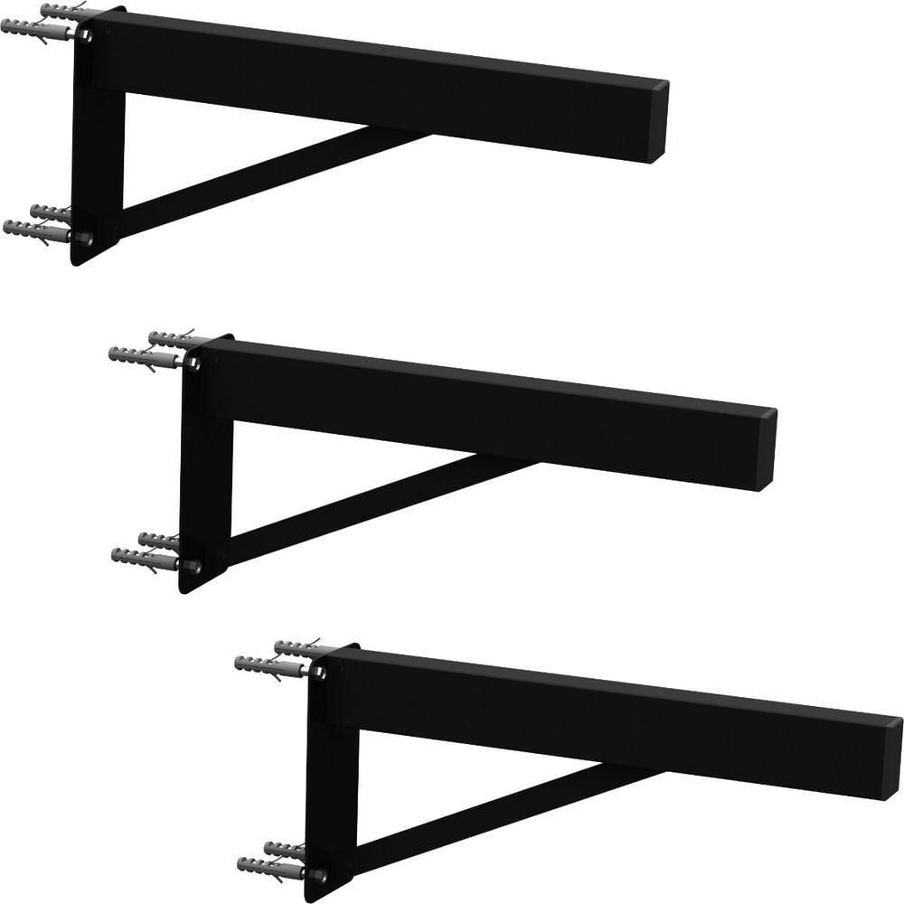 3 Suportes Pia Parafusar Bancada Aparador 40 Cm - Preto