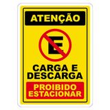 Adesivo Proibido Estacionar Carga E Descarga Cor Amarelo