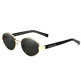 Oculos De Sol Unissex Polarizado Design Retro Oval Com Proteção Uv400 Dourado