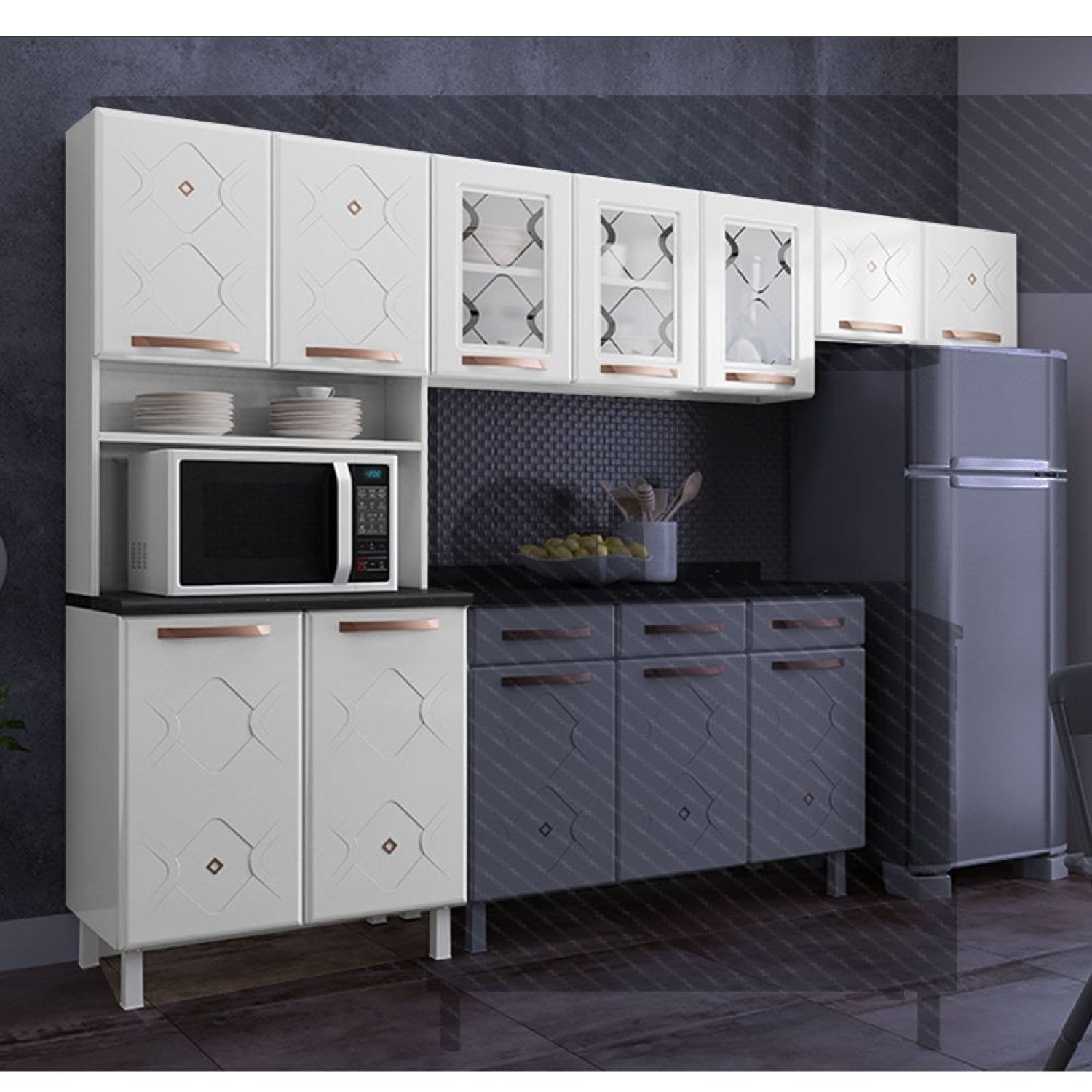 Cozinha De Aço Compacta  Mirage 3 Peças Branco