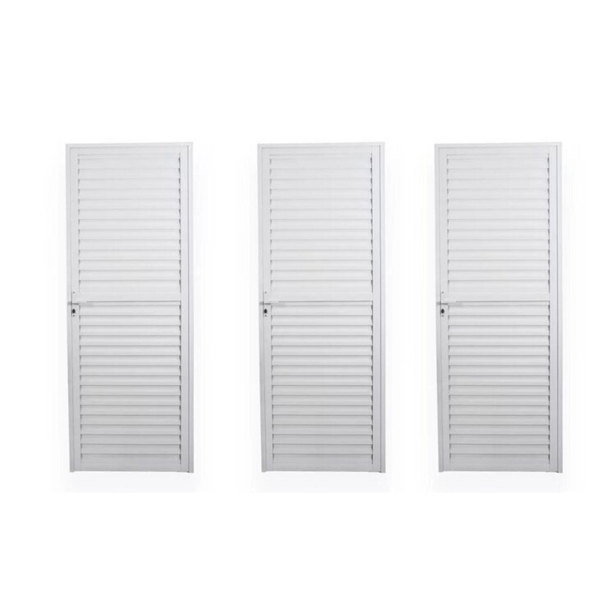 Kit Com 3 Portas De Alumínio Laminada 210x80cm Soft Plus Mgm Branco