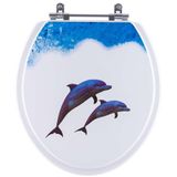 Tampa De Vaso Decorado Golfinhos Izy Para Bacia Deca Com Descarga Convencional